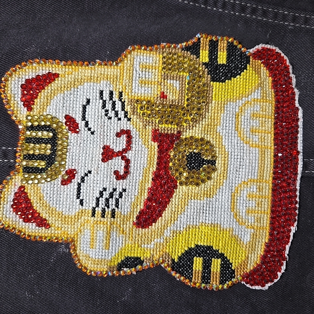 Embroidered Black Denim Vest - Picture 6 of 10